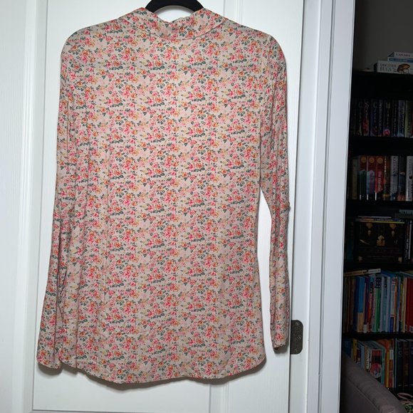 Women's Vintage Splendid for Holt Renfrew Floral Print Shirt Top Blouse Size 2 - Picture 2 of 11
